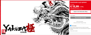 Yakuza Kiwami voor €13,99 in de Nintendo eShop