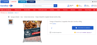 Frango à Passarinho Congelado com 40% de desconto de 800g - R$ 9,89