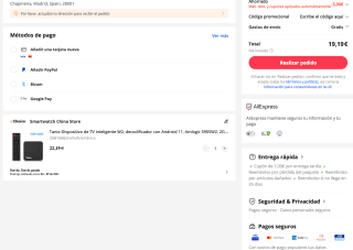 Tanix Android TV Box Amlogic S905W2 4G/32G AV1 BT Wifi Dual 2,4G por solo 19,19€