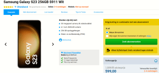 Samsung Galaxy S23 5G - 256GB - voor €599 bij Belsimpel