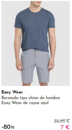Bermudas y Pantalones para ellos por 7€ y 8€