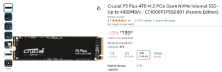 Crucial P3 Plus 4TB M.2 PCIe Gen4 NVMe SSD voor €199,99