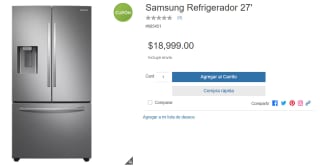 Samsung Refrigerador 27' por $18,999 en Costco