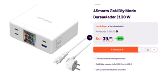 4smarts 130W GaN Oplaadstation met Quick Charge en Power Delivery Wit voor €39,95 bij Ibood