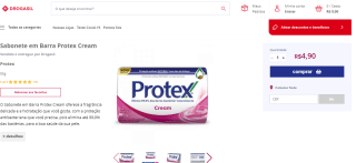 Sabonete em Barra Protex Cream - R$ 4,90
