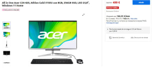Ordenador All in One Acer C24-420, Athlon Gold 3150U con 8GB, 256GB SSD, LED 23,8", Windows 11 Home por 499€