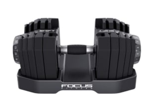 Combi trainingsbank en 2x Focus Fitness Shift Verstelbare Dumbbells voor €299 bij Albert Heijn