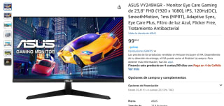 ASUS VY249HGR Monitor Eye Care Gaming de 23,8" FHD por 89€ y 27" pulgadas por 114€