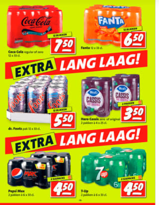 Diverse frisdrank blikjes extra laag geprijsd bij de Nettorama