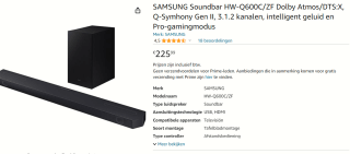 Samsung Cinematic Q-Series HW-Q600C voor €225,99 bij Amazon