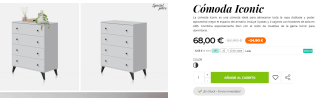 Cómoda Iconic con 4 cajones por 65,57€
