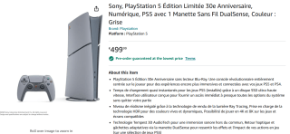 PlayStation 5 Limited Edition (30th Anniversary) voor €499,99 bij Amazon België