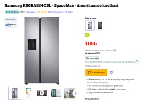 Samsung RS68A884CSL/EF Amerikaanse koelkast voor €1194 bij Bol.