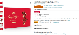 Bombones surtidos Nestlé Caja Roja estuche 398 g. por 8,99€