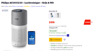 Philips 3000i-serie Luchtzuiveraar (AC3033/10) voor €249 bij Bol.com