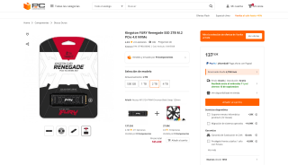 Kingston FURY Renegade SSD 2TB M.2 NVMe PCIe 4.0 por 137,53€