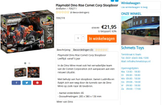 Playmobil Dino Rise Comet Corp Sloopboor 70927 voor €21,95 bij Schmets Toys