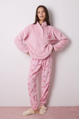 Pijama largo polar caritas Smiley de Mujer por 11.99€