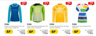 Sportkleding/accessoires van Asics -adidas - PUMA va €4,19 bij SportKorting