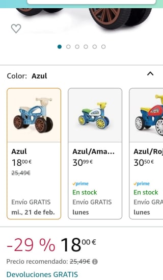 Chicos - Correpasillos Mini Custom con Cuatro Ruedas por 18€.