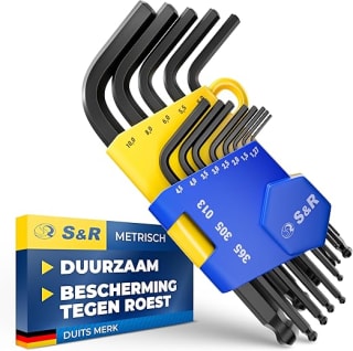 S&R 13-delige Inbussleutel Set HX met Kogeleinde voor €6,51 bij Amazon