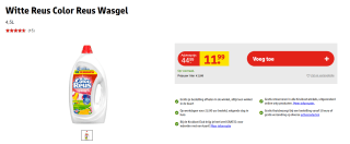 Color Reus Gel Vloeibaar Wasmiddel Voordeelverpakking - 100 wasbeurten voor €11,99 bij Kruidvat