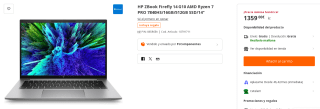 Ordenador Portatil HP ZBook Firefly 14 G10 AMD Ryzen 7 PRO 7840HS/16GB/512GB SSD/14" por 1359€