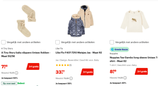 Tot 60% korting en 2+1 gratis op babykleding van Noppies, Dirkje en meer bij Bol