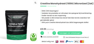 Creatine Monohydraat | 500G | Micronized (Zak) voor €9,95 bij 17nutrition