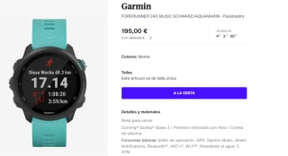 Smartwatch GARMIN Forerunner 245 Music por 195€