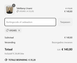 20% korting op verlichting met de code bij atmooz.com