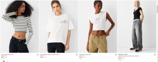 Recopilación camisetas para mujer por 3,99€ en Bershka