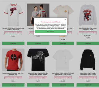 Hasta 20% dto en Ropa Marvel