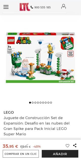 Juguete de Construcción Set de Expansión: Desafío en las nubes del Gran Spike para Pack Inicial LEGO Super Mario por 35,95€.