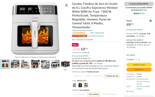 Cecotec Freidora de Aire sin Aceite de 6 L por 69,90€