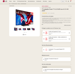 Smart TV LG OLED evo AI C4 4K 2024 77" por 2.083,70€