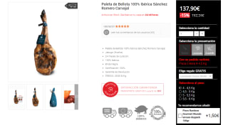 Paleta de Bellota 100% Ibérica Sánchez Romero Carvajal + Regalo sobre embutido por 137,90€