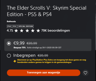 The Elder Scrolls V: Skyrim Special Edition voor €9,99 in de Playstation Store