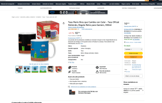 Taza Mario Bros que Cambia con Calor - Taza Oficial Nintendo 300ml por solo 10,70€