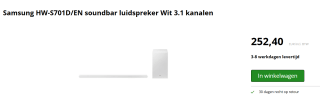 Samsung HW-S701D/EN soundbar voor €252,40 bij Twaiko