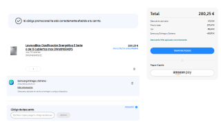 Samsung Lavavajillas Serie 6 de 13 cubiertos Inox DW60M6040FS por 280,25€