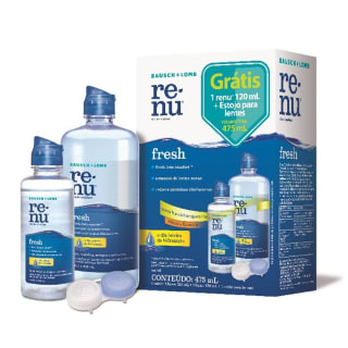 Soro para Lentes de Contato RENU FRESH PLUS de 355ml + 120ml GRÁTIS e Estojo - R$ 31,28