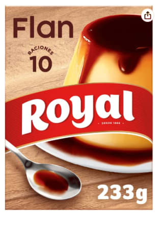 Pack de 7 ROYAL preparado para flan contiene caramelo líquido caja 233 gr por 10.75€