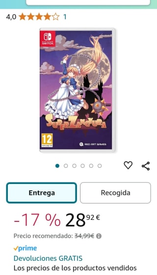 Super Zangyuna Nintendo Switch por 28,92€.