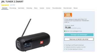 JBL Tuner 2 - Zwart voor €75 bij Electroworld