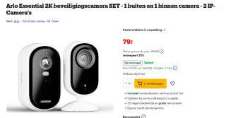 Arlo Essential 2K Camera buiten + 2K Camera voor binnen voor €79 bij Bol