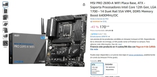 MSI PRO Z690-A WIFI Placa Base, ATX por 153,10€