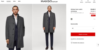 Abrigo lana cuello chimenea de Mango Hombre por 39,99€