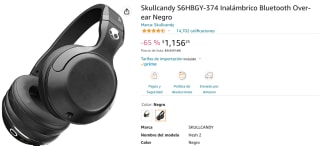 Auriculares Skullcandy S6HBGY-374 a $1,156 en Amazon