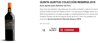 6 Botellas de Quinta Quietud Colección Reserva 2018 por 44€